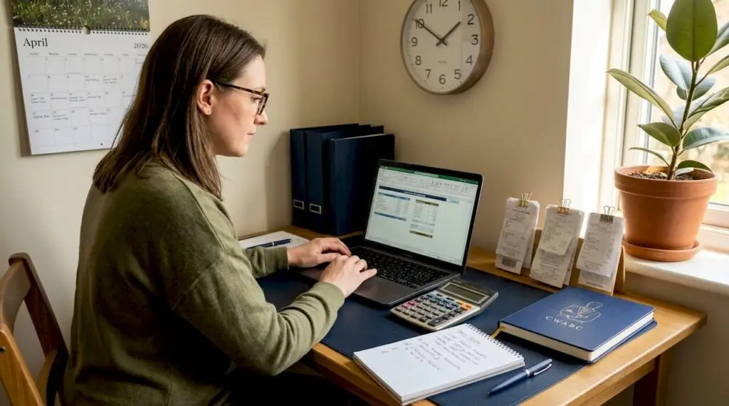 Sole trader inputting cash basis accounting data
