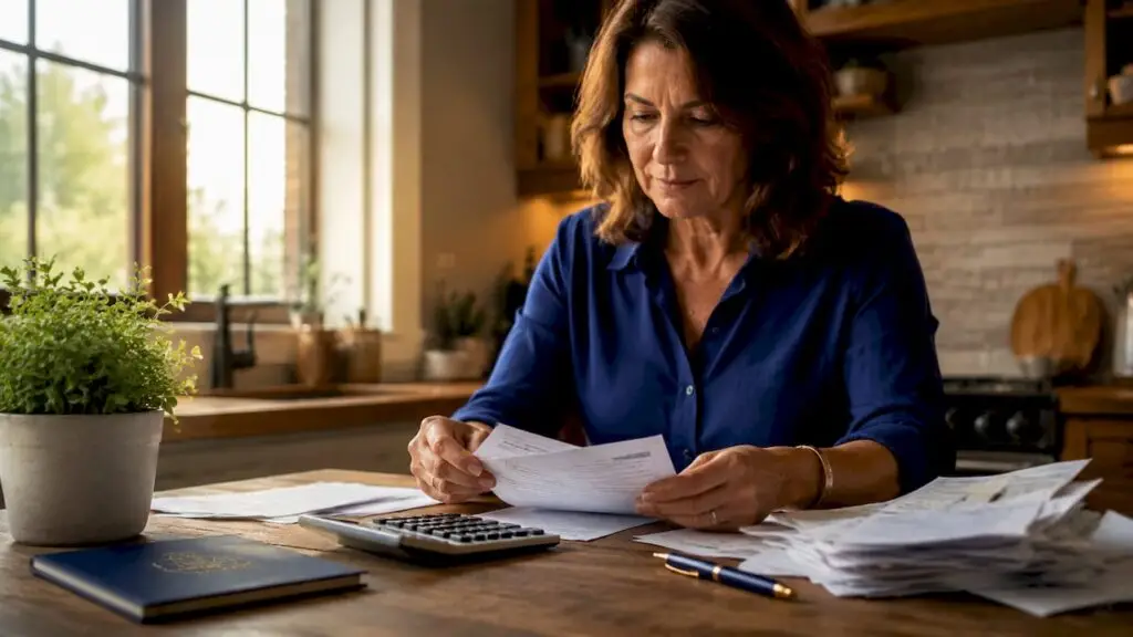 Woman organizing sole trader financial records