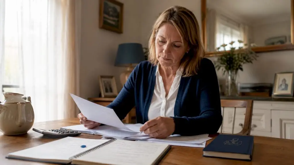 Person reviewing small business accounting documents