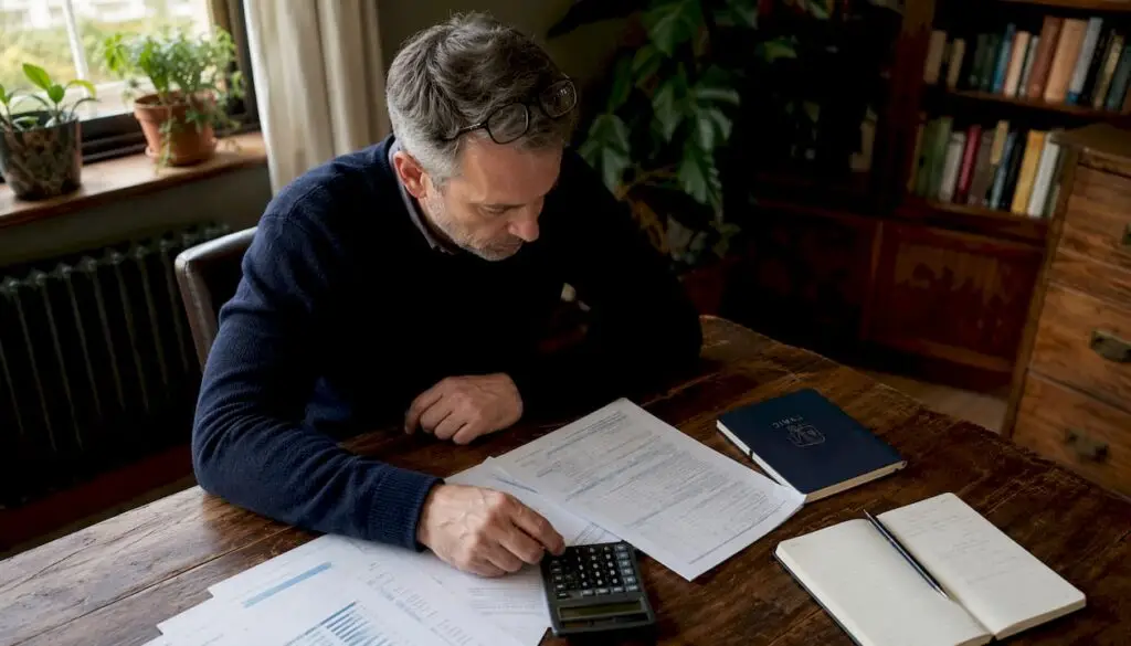 Man reviewing landlord tax paperwork