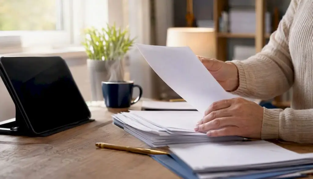 Hands adjusting amended tax documents