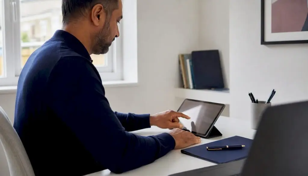 Hands setting calendar reminders for tax deadlines