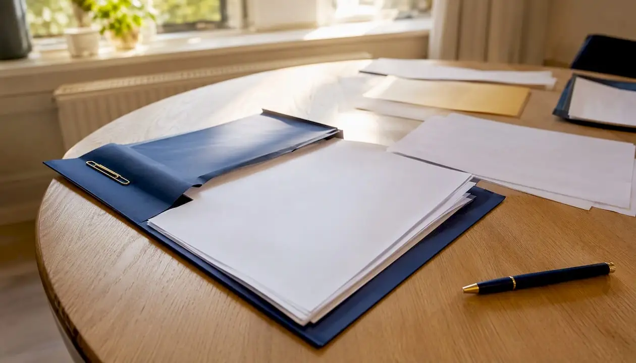 Folder with UK property disposal documents
