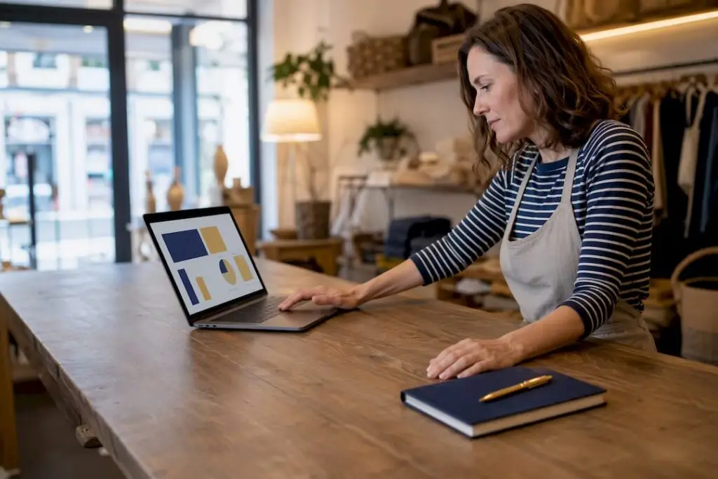 UK business owner reviewing VAT records