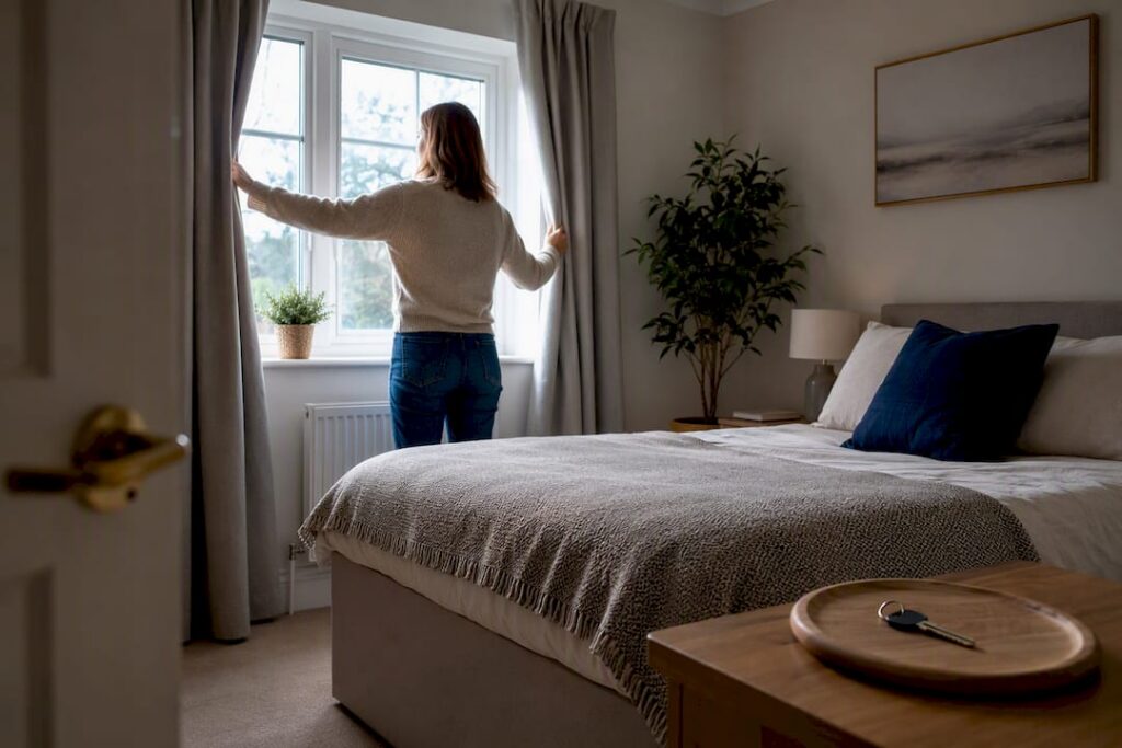 UK spare bedroom prepared for a lodger