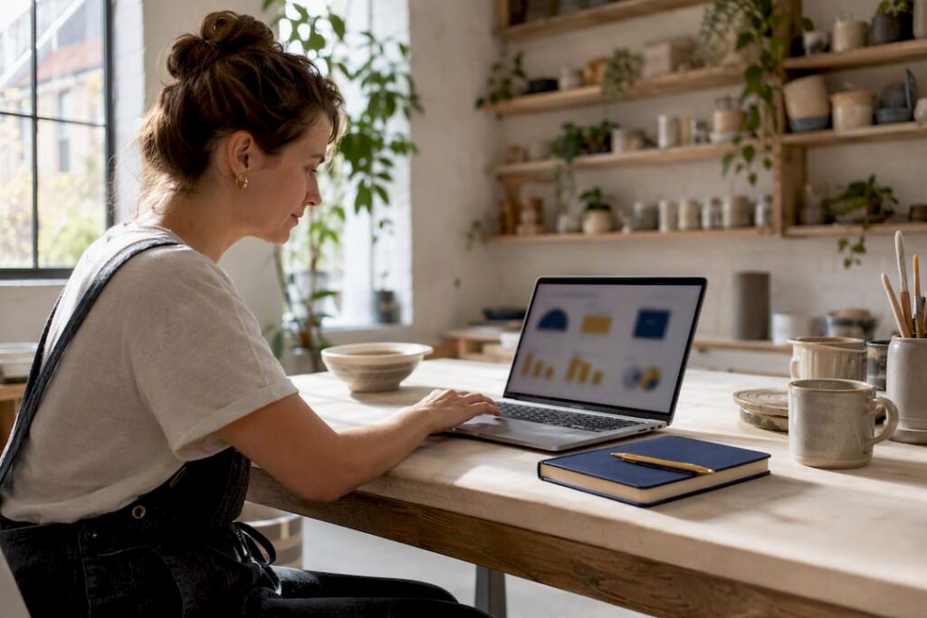Sole trader reviewing VAT turnover figures