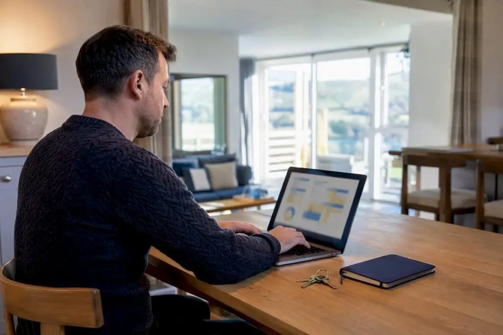 Landlord reviewing holiday let tax records