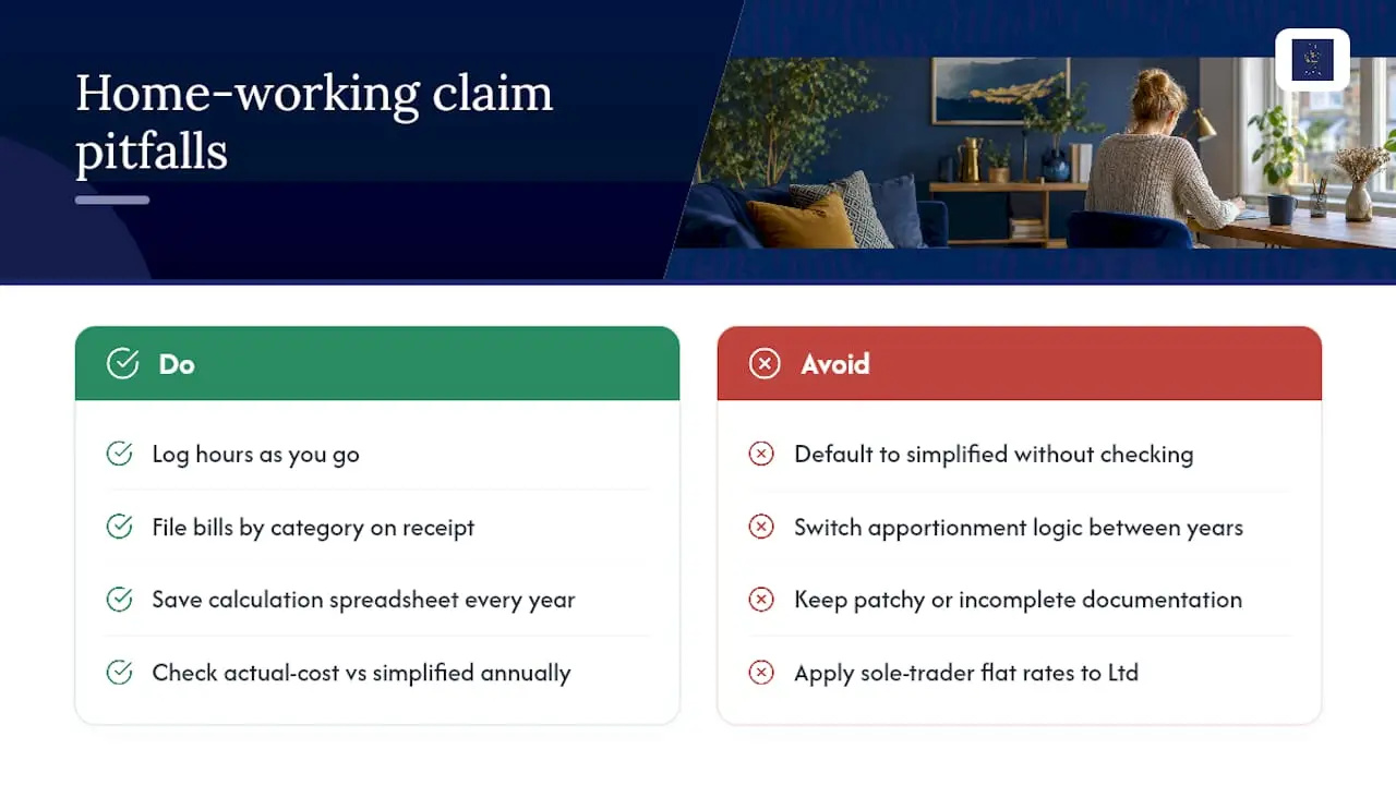 What I see go wrong with home-working claims — overview diagram
