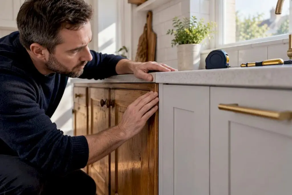 Landlord inspecting rental property renovation work