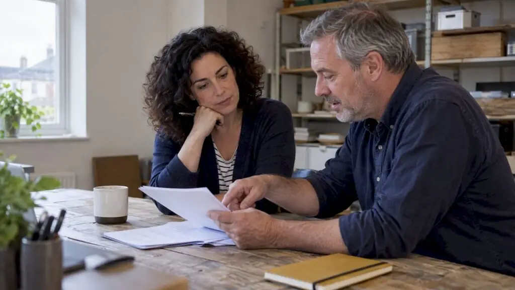 Small business owner reviewing quarterly accounts