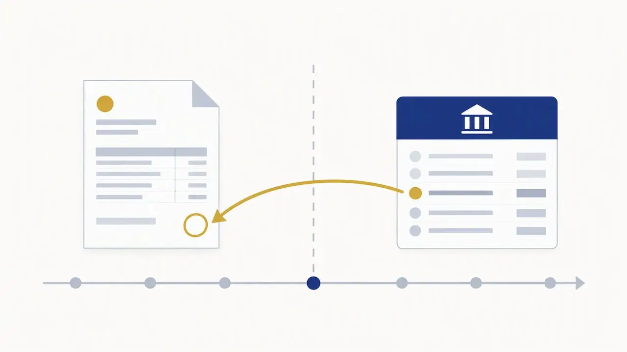 Bank receipt matched to an existing invoice