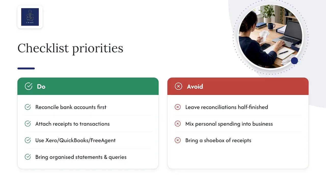 Why I prioritise these checklist steps — overview diagram