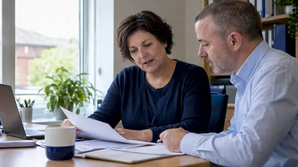 Business owner reviewing a share disposal