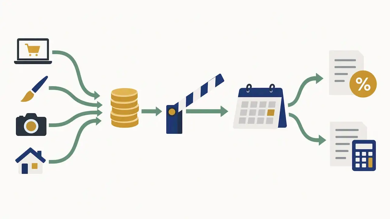 Income streams passing a threshold to registration