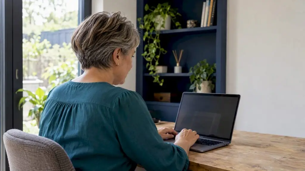 Small business owner reviewing property tracking